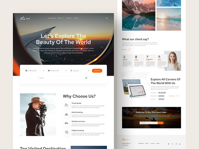 Easy Travel landing page design by Oyasim Ahmed for Dude Shape on Dribbble