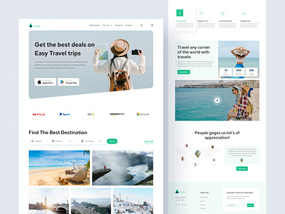 Easy Travel landing page design best design clean design easy travel landing page design graphic design journey website online marketing tour webite travel agency travel landing page travel web design travel website travel website home page travelo website ui design ui kit uiuxdesign user experience design user interface design ux kit web design
