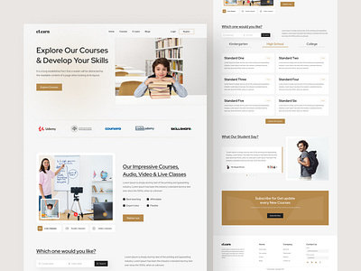 eLearning landing page design