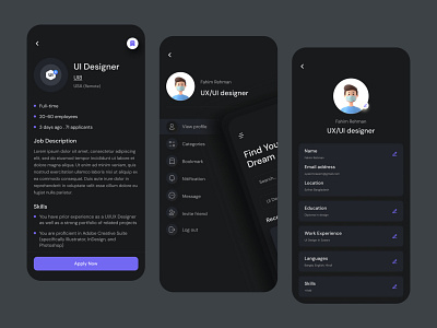 Job Finder Mobile App Design