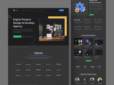 Digital Agency Website Design 3d agency website animation app best design branding clean design design digital agency website design graphic design illustration lending page design logo online marketing ui ui design uiuxdesign ux design web design website design