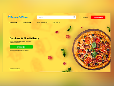 web landing page of domino's redesign design flat uidesign web web design webdesign