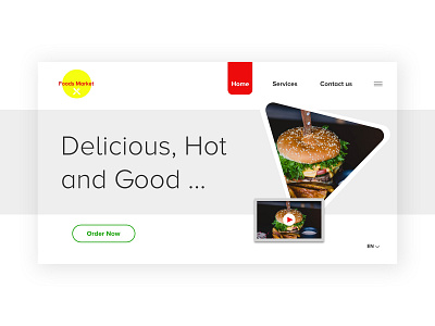 Application Food Market landing page design graphic design ui