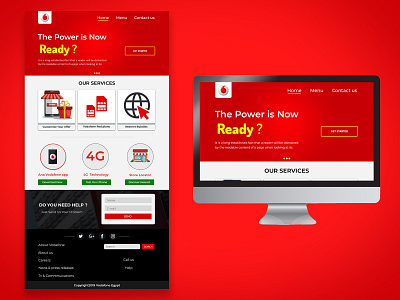 Vodafone Company landing page Redesign design graphic design ui