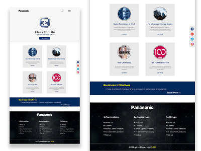 Panasonic Landing page design graphic design ui