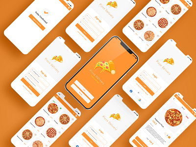 Pizza App Delivery app branding design graphic design illustration logo ui ux vector web