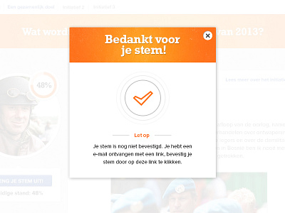 Vote confirmation animation confirmation dutch message popup vote