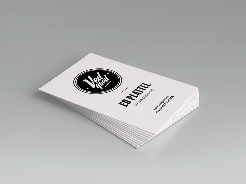 Business card Vedgoed clean logo identity card business typography black letterpress