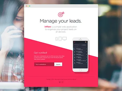 inflow teaser animation app application company freelancer inflow landing leads product responsive tool web