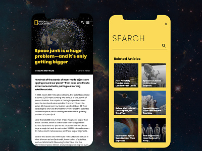 Daily UI :: 022 - Search app dailyui dailyui022 dailyuichallenge figma national geographic news search space