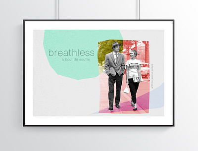 Breathless poster film french jean luc godard poster poster design retro