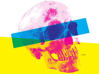 No Escape death design halftone illustrator skull