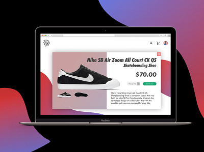 Daily UI :: 012 - Single Product dailyui dailyui012 dailyuichallenge figma nike shoe single product skateboarding