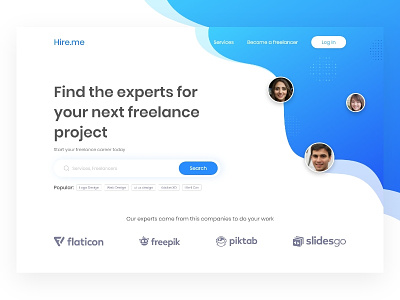 modern ui design landing page concept