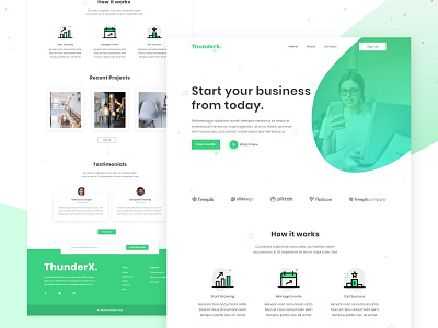 thunderX landing page version 2 - landing page modern ui design