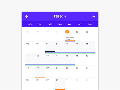 Calender by Naveen Reddy on Dribbble