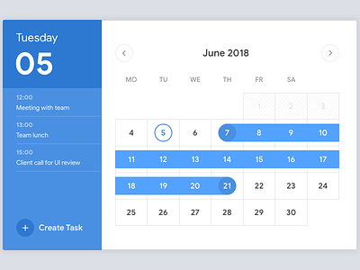 Calendar calendar flat design material design naveenparne ui user interface ux vd visual design