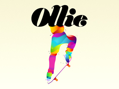 Ollie colour illustration london ollie skateboarding