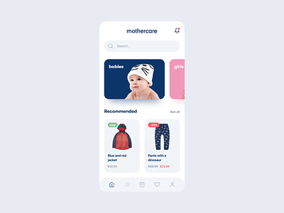 eCommerce App Concept Design for Mothercare ecommerce ecommerce app ecommerce design ecommerce shop mobile mobile app mobile app design mobile design mobile ui retail retail store ui user interface user interface design ux uxui