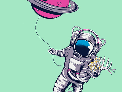 Space Jam animation astronaut branding design illustration planet popart space spaceman