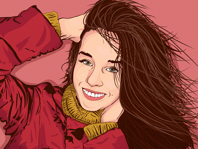 Smiling girl design graphic illustration illustrator portrait portrait art portrait illustration portrait painting portraits vector