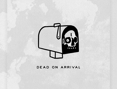 DEAD ON ARRIVAL custom type font hand lettering illustrator lettering skull skull logo type typedesign