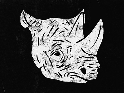 Wrinkled Rhino animals hand drawn rhino texture vintage