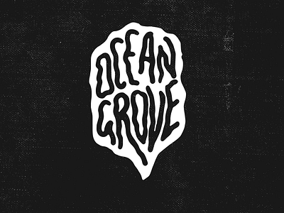 Ocean Grove Lettering black blackwork hand lettering illustration lettering script tattoo texture traditional tattoo type typography vintage