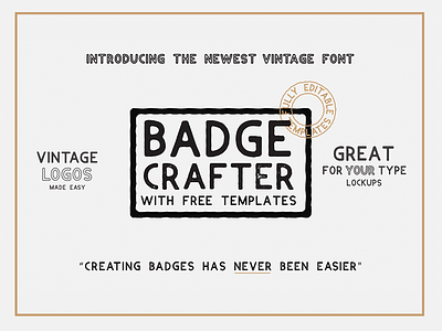Badge Crafter - Font + Logo templates badge calligraphy font hand lettering illustrator lettering logo template typography