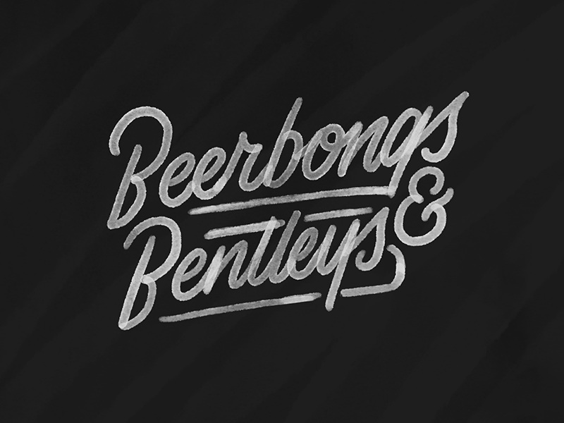 Beerbongs & Bentleys black blackwork traditional tattoo texture vintage script hand lettering lettering tattoo illustration typography type