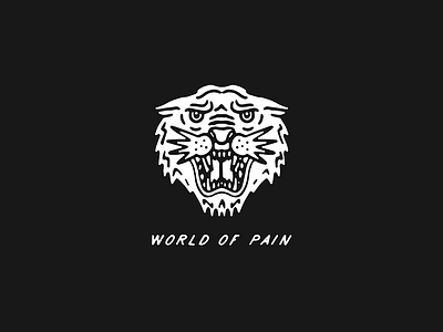 World Of Pain flash illustration lettering tattoo tiger traditional tattoo typography