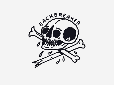 Backbreaker artist black and white hand lettering illustration lettering skull skull a day skull art tattoo traditional tattoo type vintage