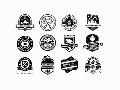 BADGE LOGOS collection badge design badge logo badges design illustration logo vector vintage