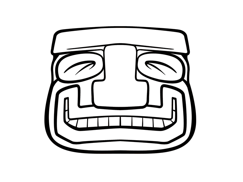 Totem Process 2 blue icon logo native american process smile totem totem pole