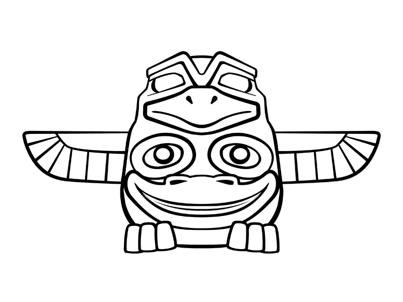 Totem Process 3 blue green icon indian leaves logo native american smile totem totem pole