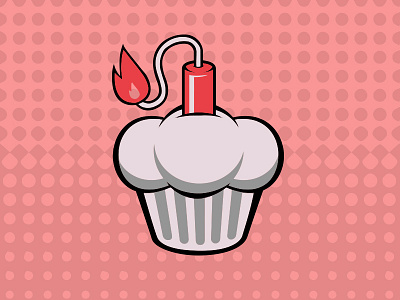 Boom! birthday boom comic cupcake dynamite halftone icon