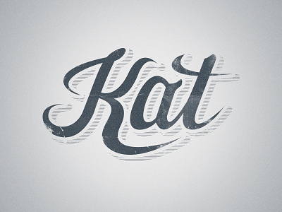 Kat Script handwriting kat logo script