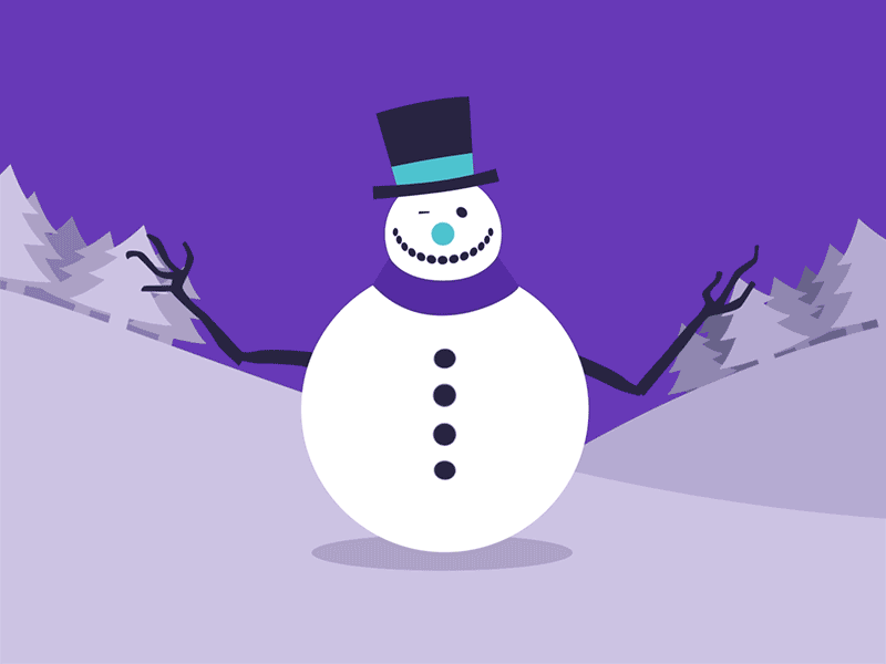 Snowman animation gif logo purple snowman