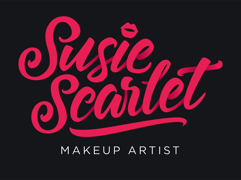 Logo Reveal animation brush kiss logo animation logo reveal makeup pink script font
