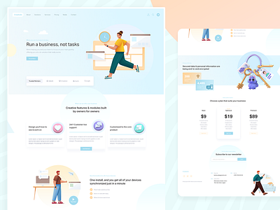 Creatodo - Web App Landing Page app home screen illustrations inspiration landing page design ui ux webdesign website design