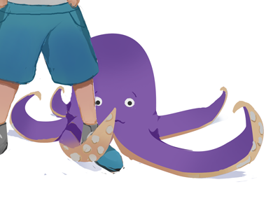 Shy Octopus animal design digital graphic icon design illustration mascot octopus