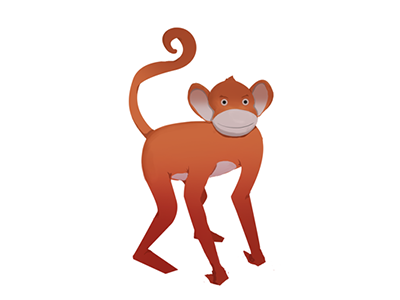 Monkey cartoon character design digital design icon illustration monkey vector