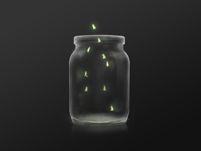 Fireflies in a Jar Icon glass icon illustration jar shiny