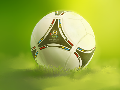 Eurocup Football ball eurocup football game grass icon illustration photoshop