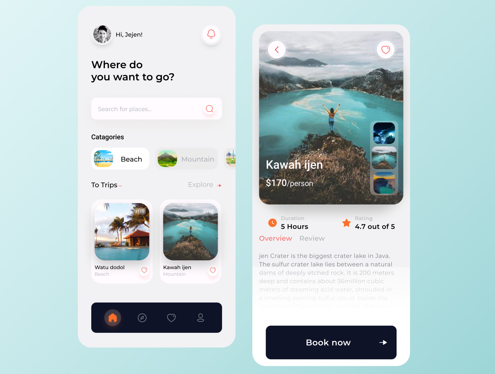 Travel App Concept - Mobile by Miftahul Hadi on Dribbble
