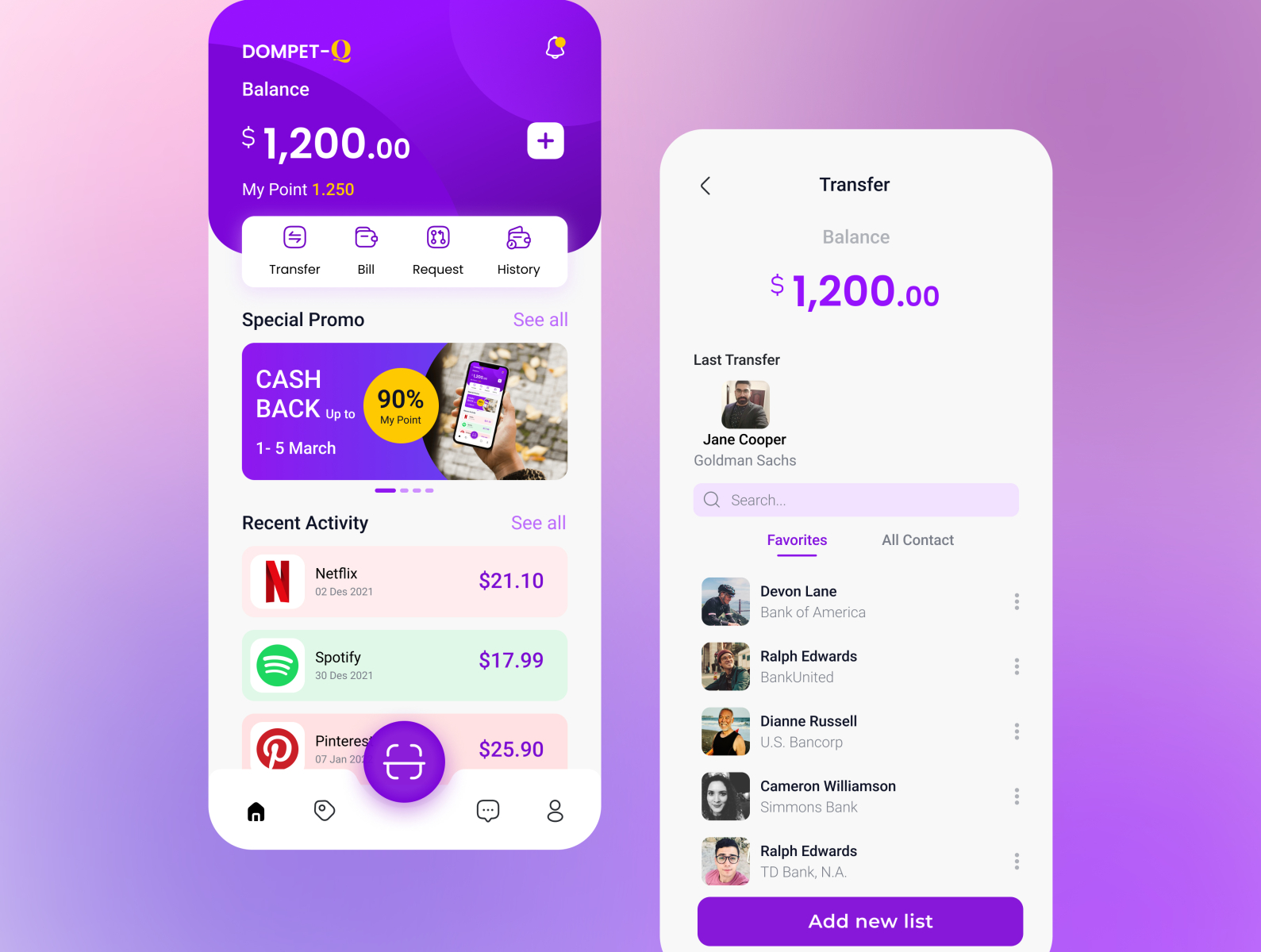 E-Wallet App by Miftahul Hadi on Dribbble