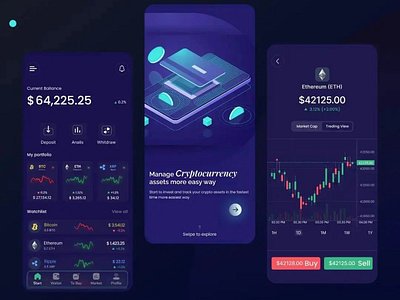 Crypto-Wallet app app crypto design exploration figma graphic design illustration inspiration mobileapp ui uidesign uiindo uiinspiration uiuxdesign walletapp