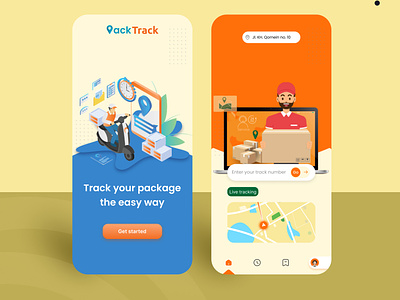 Packages track_app app delivery design exploration graphic design illustration mobileapp trackingapp ui uidesign