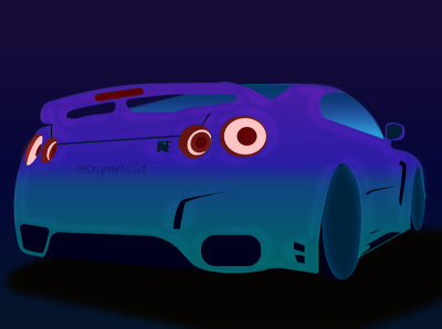 Nissan GTR art design flatdesign illustration
