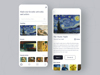 Art Gallery Mobile App UI behance clean ui designinpiration dribble minimal mobile app mobile app design mobile app design agency ui design uidesign uiux userinterface